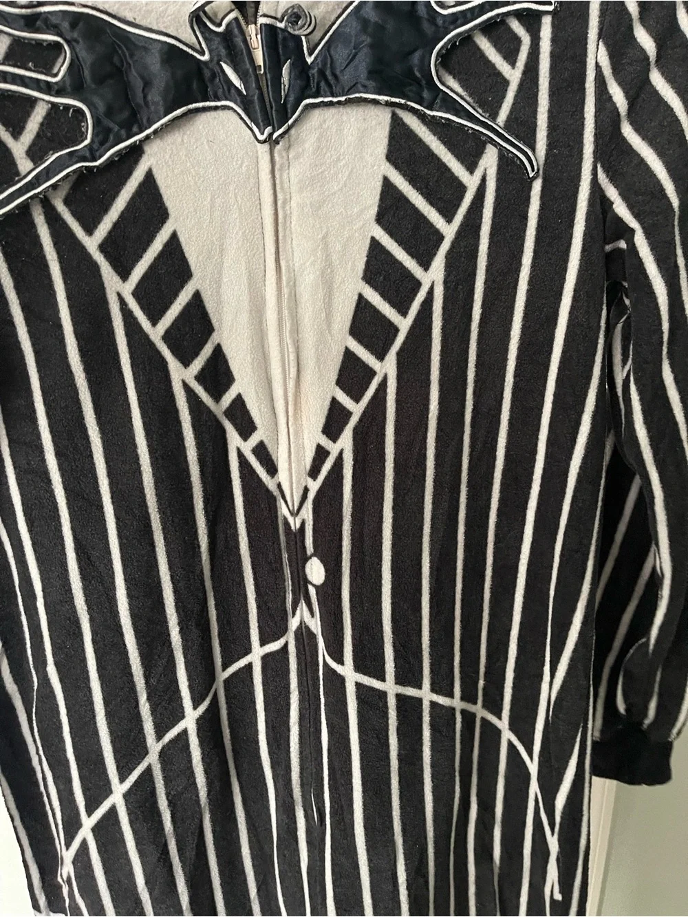 Disney Nightmare Before Christmas Jack Skellington Hooded Pajama Union Suit M
